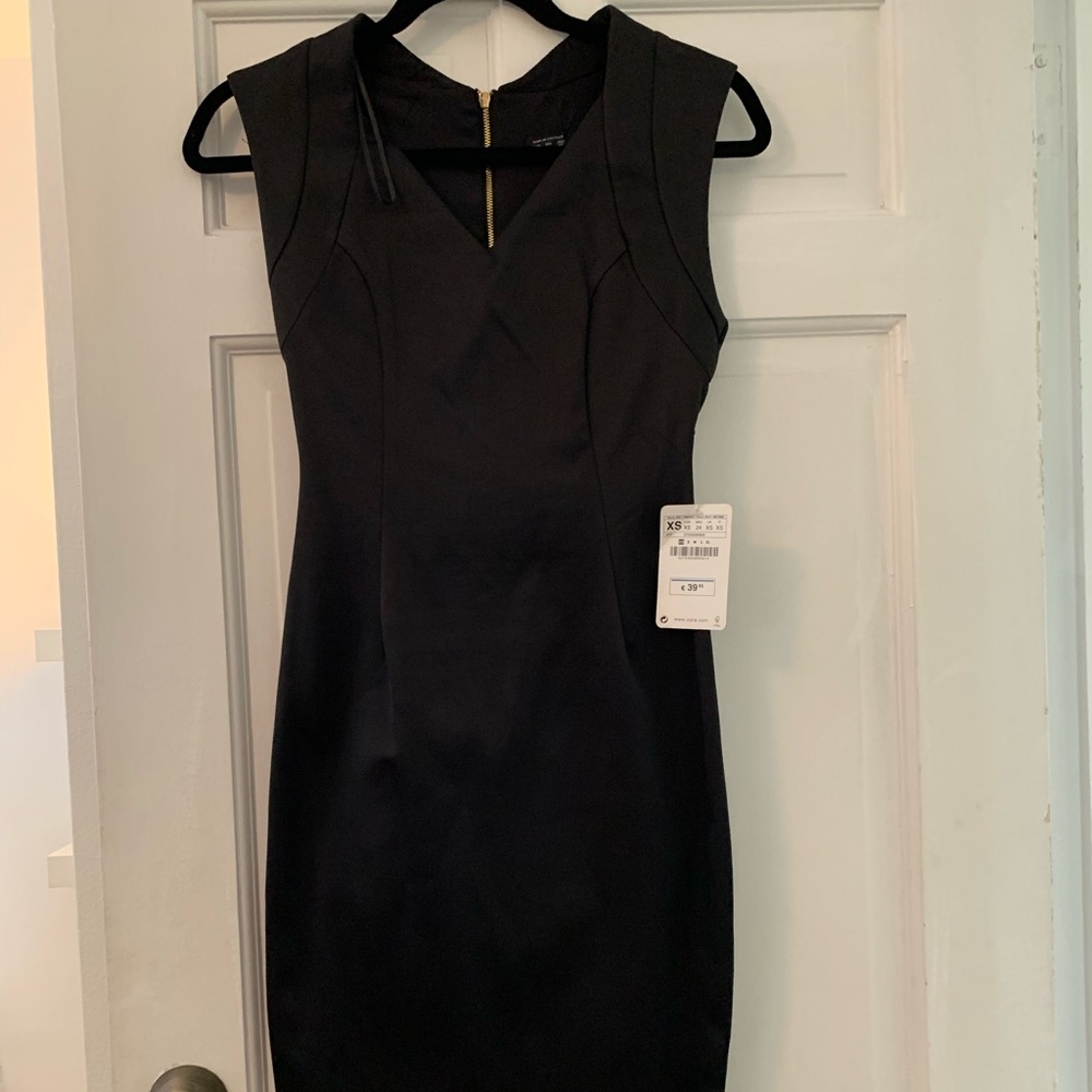 NWT Zara Black Midi Dress - Bought in Spain